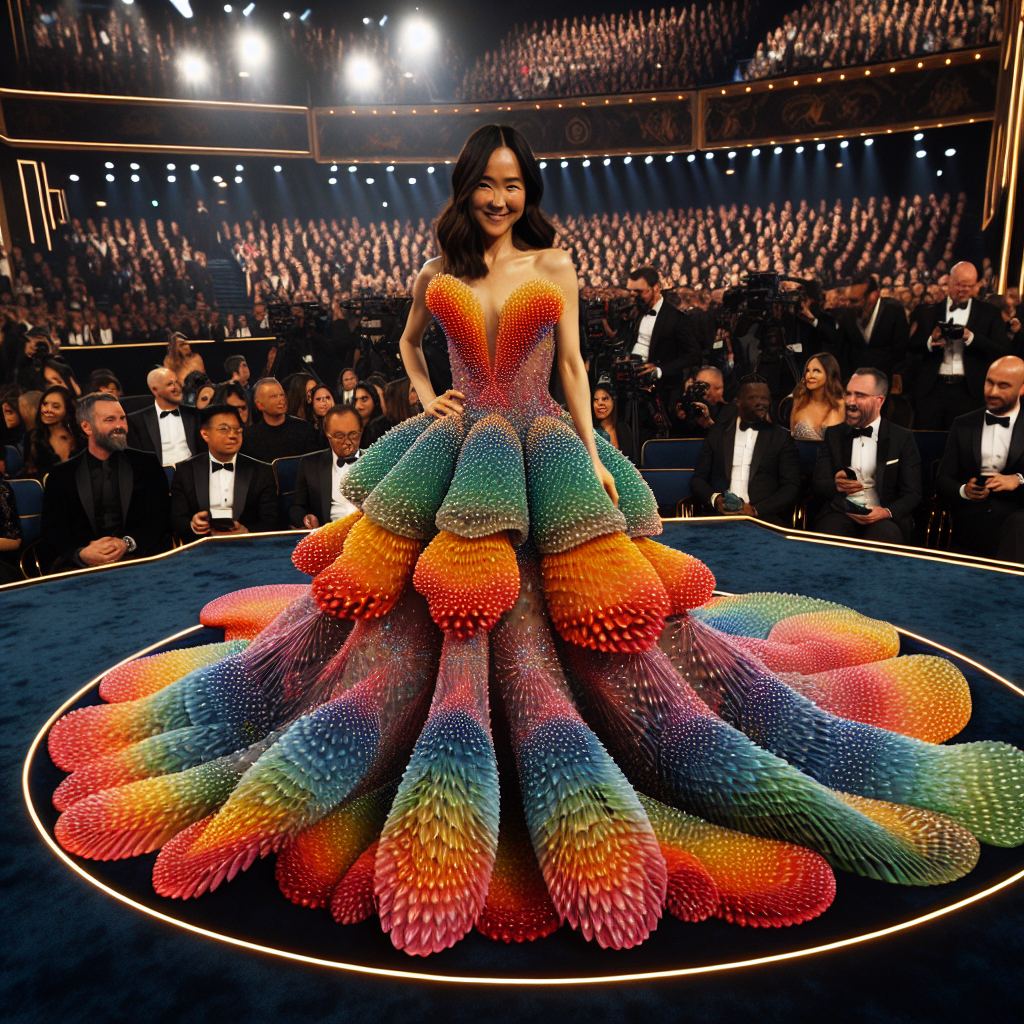 Ali Wong Stuns in 3-D Gown at the 2024 SAG Awards: A Fashion Moment to Remember!
