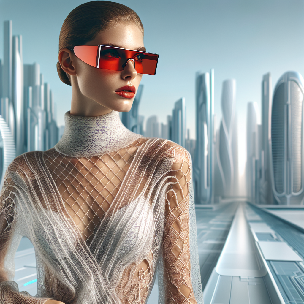 Dakota Johnson’s Futuristic Chic: Rocking a Sheer Knit Dress and Bold Red Shades