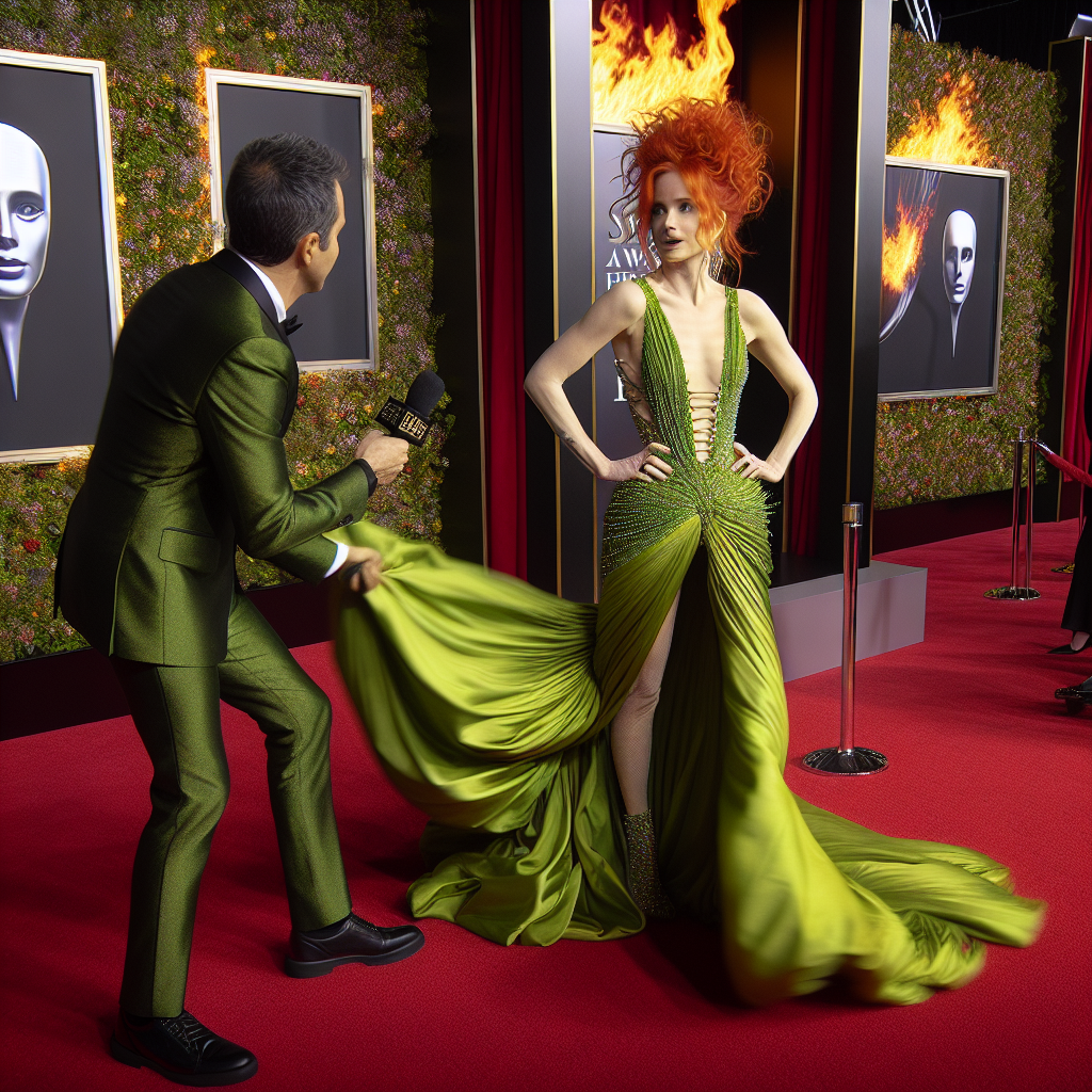 Red Carpet Drama: Emma Stone’s Wardrobe Malfunction Moments Before Accepting Best Actress Award at the 2024 Oscars