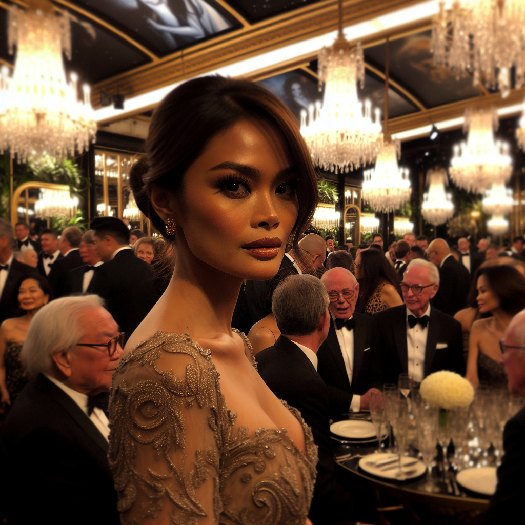 Vanessa Hudgens Stuns in Sheer Elegance at the Star-Studded Oscar Party