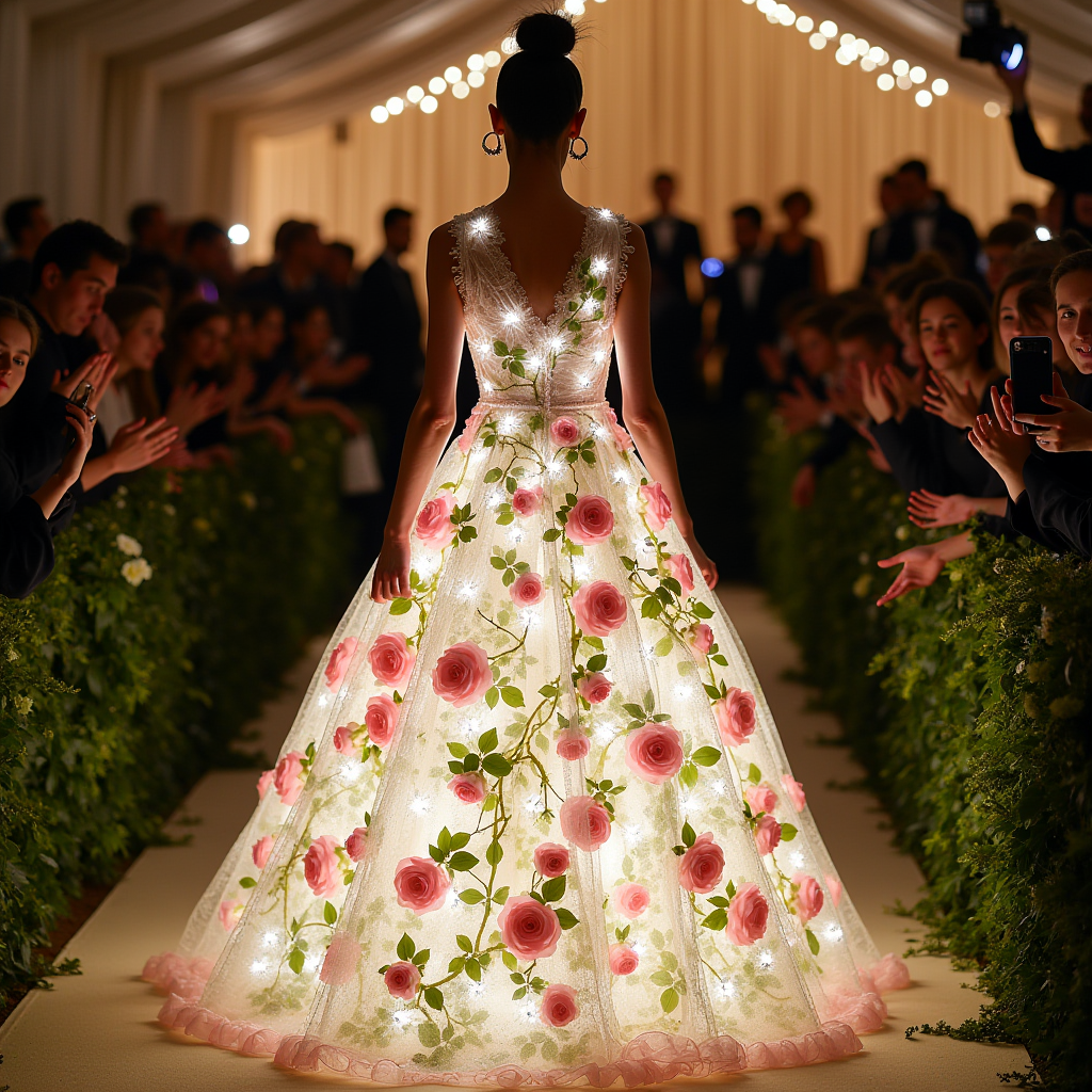 Amelia Gray Shines in Her Illuminated Garden: A Closer Look at the Met Gala’s Blossoming Spectacle!