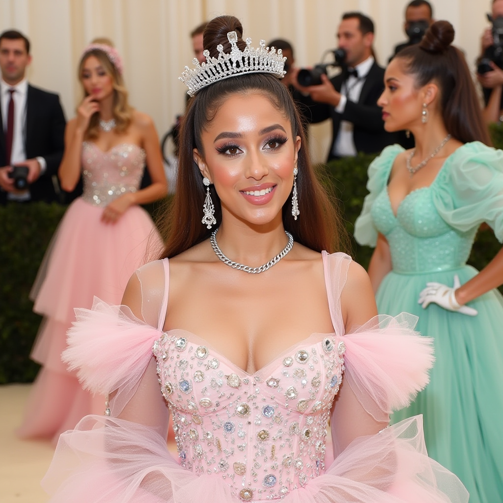 Glamourous Odes: Ariana Grande’s Met Gala Look Channels Glinda with Ethereal Elegance