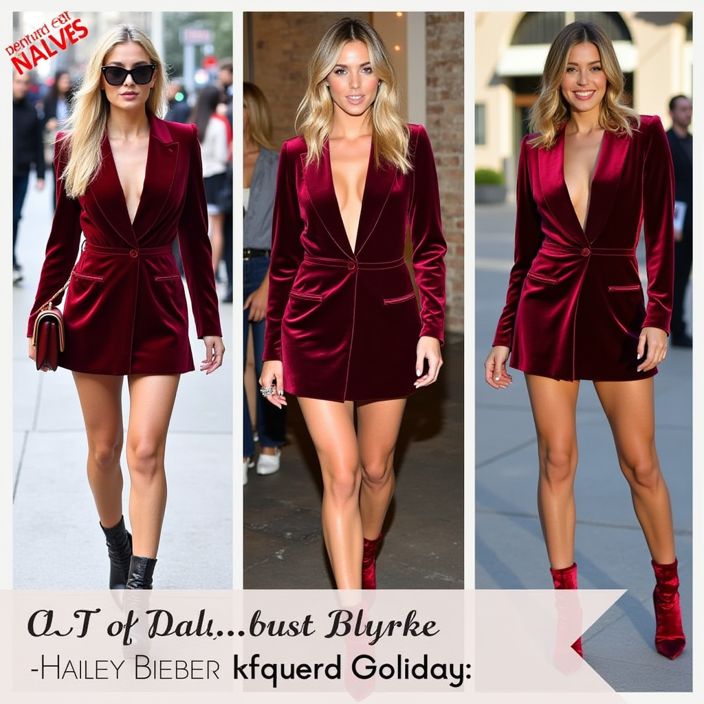 Rocking Holiday Vibes: Hailey Bieber’s Festive Skirt Suit Guide to Chic Winter Celebrations!