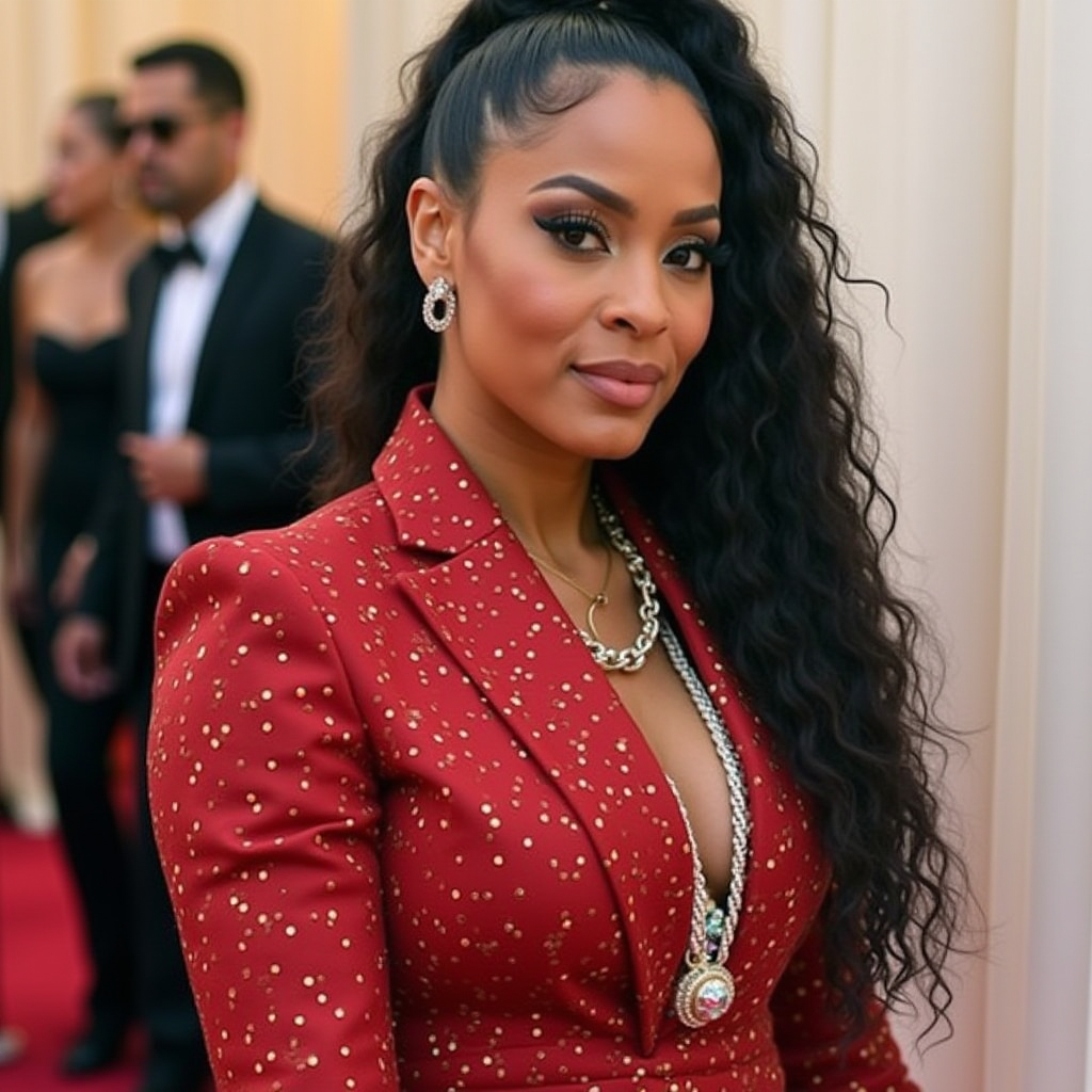**La La Anthony’s Noir Ponytail Takes Center Stage at Met Gala 2024: A Fashion Revelation!**