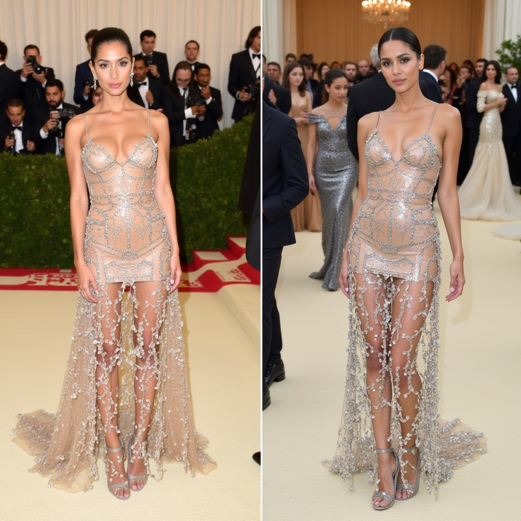 Lauren Sánchez Shatters Expectations with Her Glittering Oscar de la Renta Gown at the 2024 Met Gala!