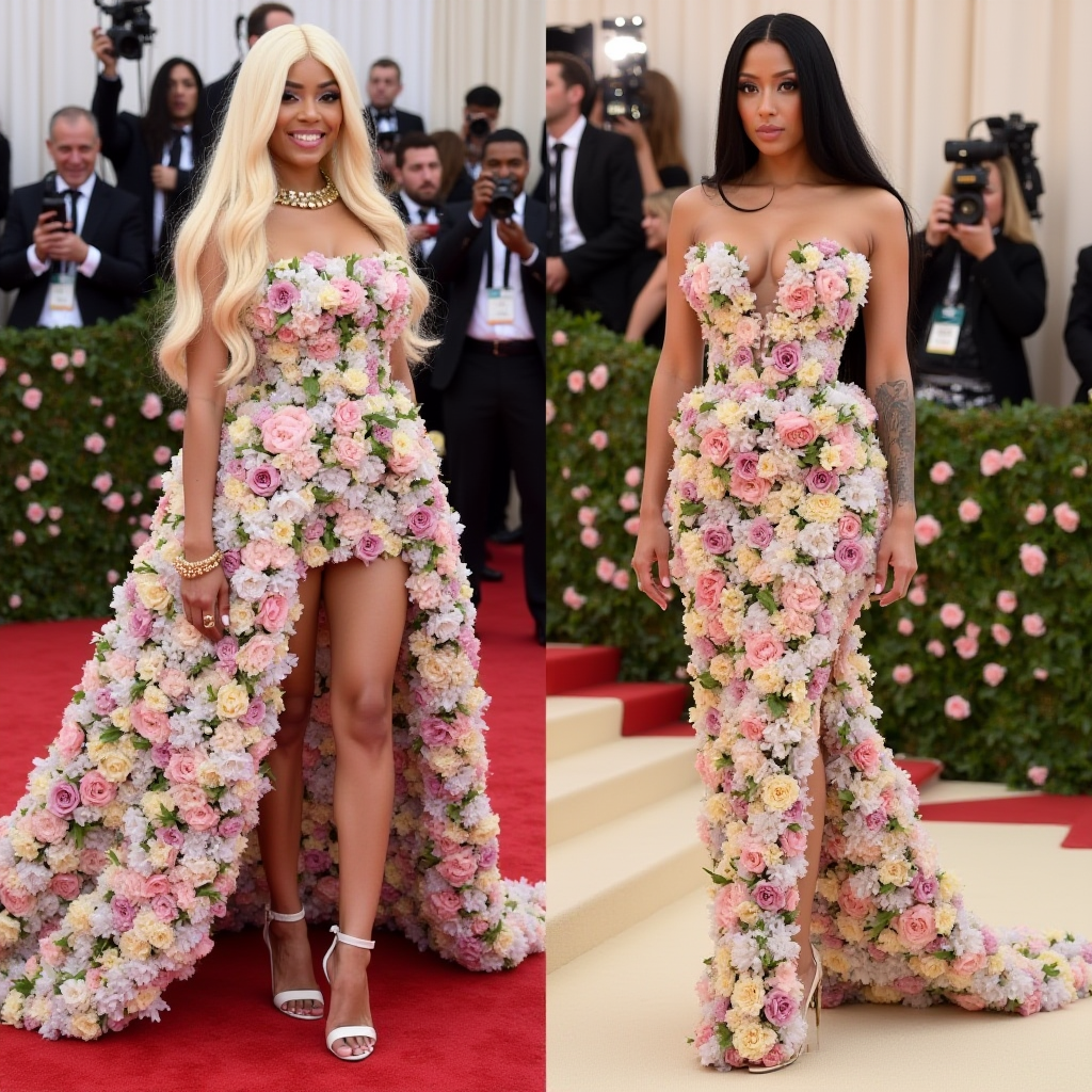 Nicki Minaj Unveiled: From Urban Queen to Blooming Masterpiece at the Met Gala!
